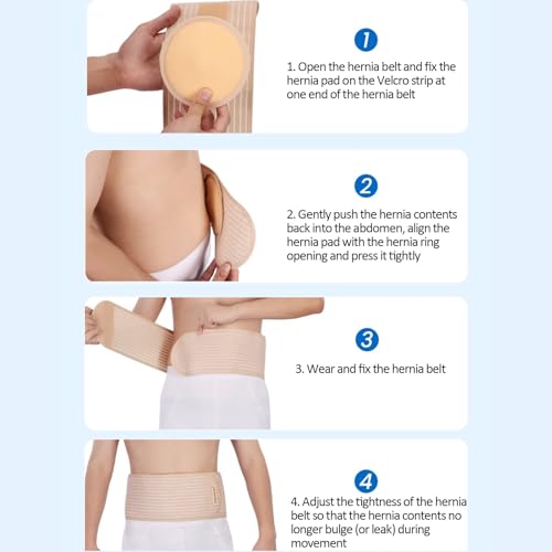 Faja umbilical para hernia ajustable para mujer y hombre, beige, talla S miniatura 7
