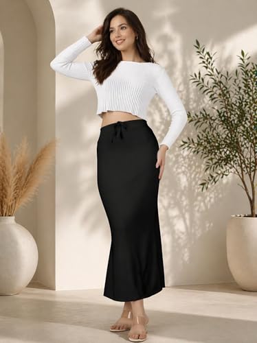 Image of Stretchable Saree Shapewear Petticoat for Women,Skirts for Women,Smooth Curve 4-Way Stretch Fish Cut Peticote Innerwear,Shape Wear Dress for Saree
