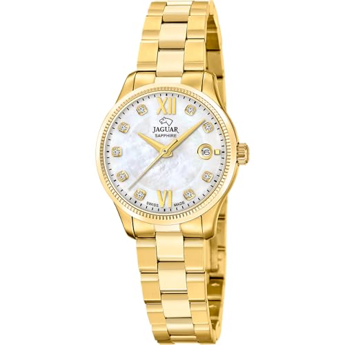 JAGUAR Reloj Mujer J1047/1 Acamar Caja de Acero Inoxidable 316l Dorado Correa de Acero...