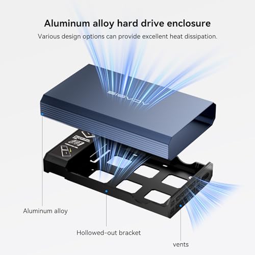 Image of ACASIS 6Gbps Hard Drive Enclosure for 3.5 /2.5 Inch SATA SSD HDD Aluminum USB C HDD Enclosure Up to 30TB, 3.5 Hard Drive Enclosure Compatible MacBookPro /Air /WD Seagate Samsung / PS4