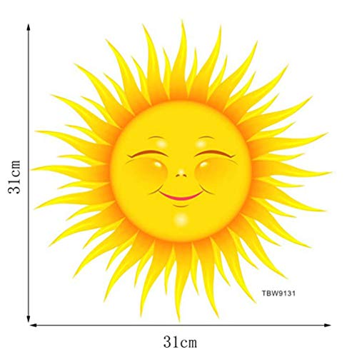 BESPORTBLE Cartoon Sun Wall Decals Sticker Decor Art Peel and Stick Wall Art Sticker Decor Decoration for Kids Rooms Baby Toddlers Teen Nursery Bedroom Living Room