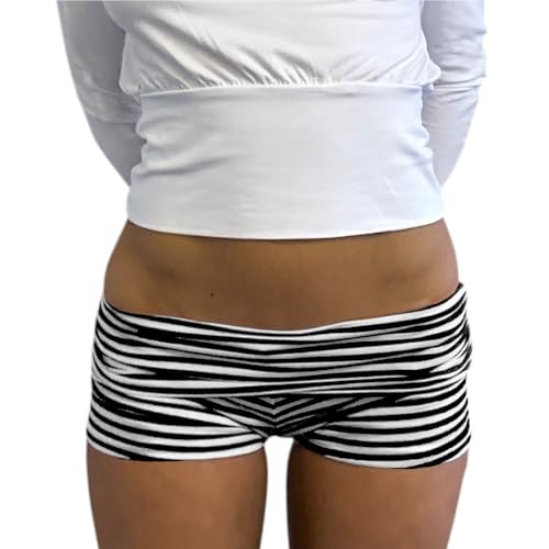 FeMereina Mini short pliable Y2K pour femme - Taille basse - Élastique - Coupe ajustée - Bas de...