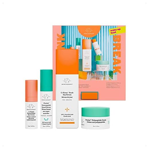 Drunk Elephant Drunk Break: Wake-Up Haul Day Kit - C-Firma Fresh Day Serum, Protini Polypeptide Cream, Protini Powerpeptide Resurf Serum, C-Tango Multivitamin Eye Cream