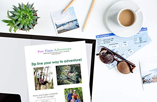 2 Pocket Glossy Laminated Black Paper Folders, Letter Size, Black Paper Portfolios By Better Office Products, Box Of 25 Black Folders #TOP1