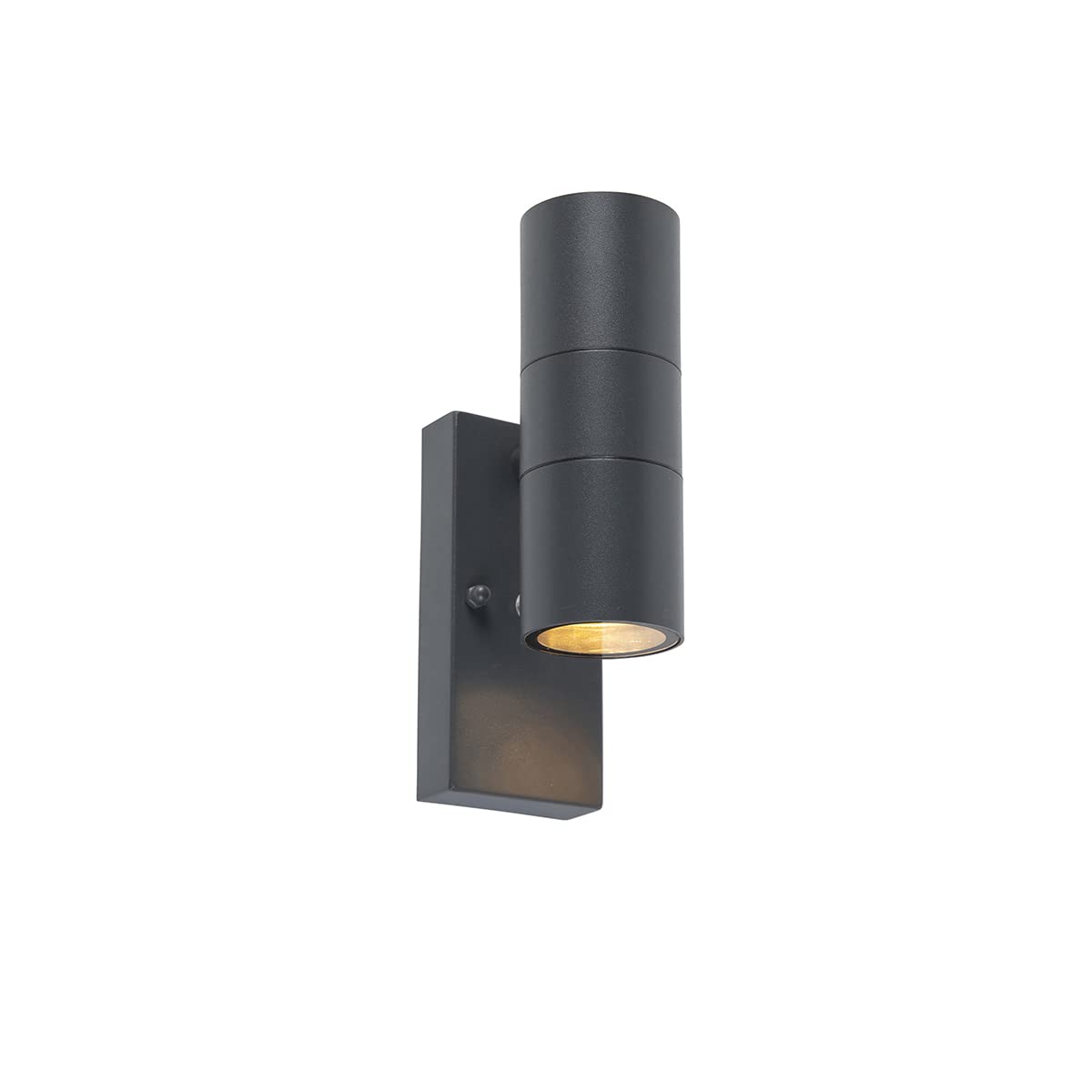 Qazqa duo - Eclairage exterieur avec detecteur de mouvement - 2 pièces - H 21.5 cm - Gris foncé - Moderne - éclairage extérieur