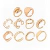 FUTIMELY 14K Gold Stackable Knuckle Rings Set for Women,Aesthetic Silver Trendy Dainty Open Midi Rings Set,Midi Finger Rings Pack Jewelry Gifts