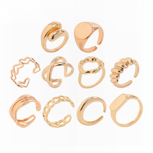 futimely 14k gold stackable knuckle rings set for women teen girlsaesthetic silver 10pcs trendy dainty open midi rings setmidi finger rings pack jewelry gifts