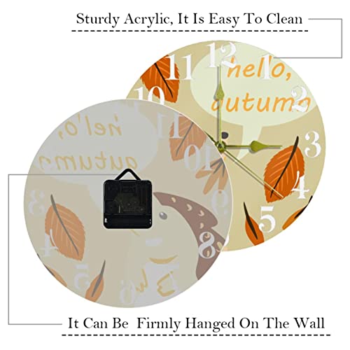 Horloge murale hérisson mignon cadeau pour maison et école