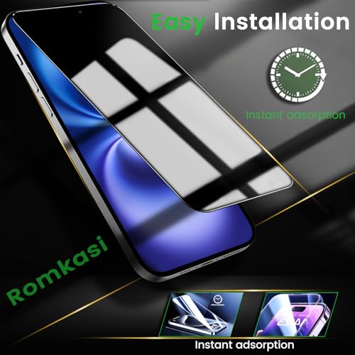 Romkasi 4 Pack Privacy Screen Protector for iPhone 16 Plus 6.7 Inch with 4 Pack Camera Lens Protector, Anti Spy Tempered Glass Film, Anti-Scratch, Touch Sensitive, Case Friendly Romkasi 4 Pack Privacy Screen Protector for iPhone 16 Plus 6.7 Inch with 4 Pack Camera Lens Protector, Anti Spy Tempered Glass Film, Anti-Scratch, Touch Sensitive, Case Friendly - Image 6