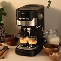 Cecotec Espressomaschine Compacta Power Espresso 20 Pecan, 1100 W, 20 bar, Thermoblock-System, schwenkbarer Dampfgarm, Filterarm mit Doppelausgang und 2 Filter, 1,25 Liter – Ansicht 6