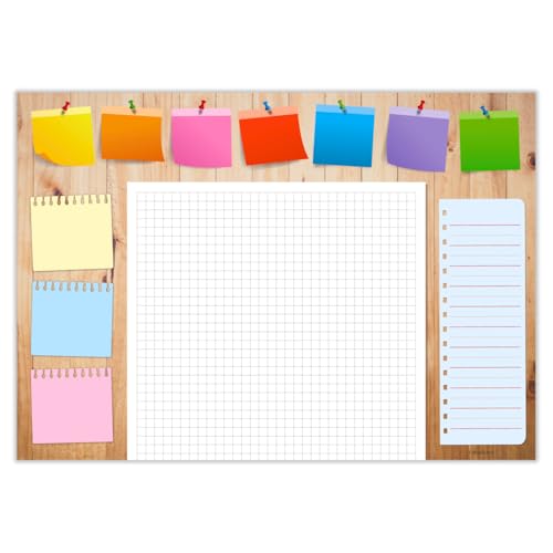 DIN A2 Schreibtischunterlage „Gute Laune II' aus Papier von edelkern® | Ideal als Notizblock, Organizer, Wochenplaner & Tagesplaner | Perfekt für Deine tägliche To Do Liste