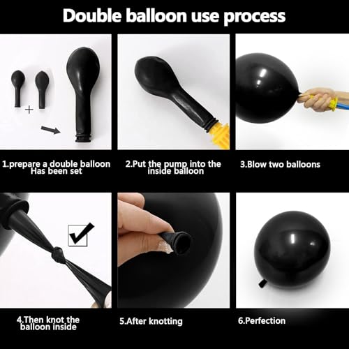 Image of Captank Black Balloons Double Stuffed Balloon Garland Arch Kit Latex Different Size 18 /12 /5 inch for Birthday Graduation Anniversary Holiday New Year Halloween Ridder Star Wars Theme Party Decorations