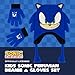 Sonic the Hedgehog Beanie Hat and Glove Set, Kids Knitted Winter Hat and Gloves, Tassels, Blue, One Size