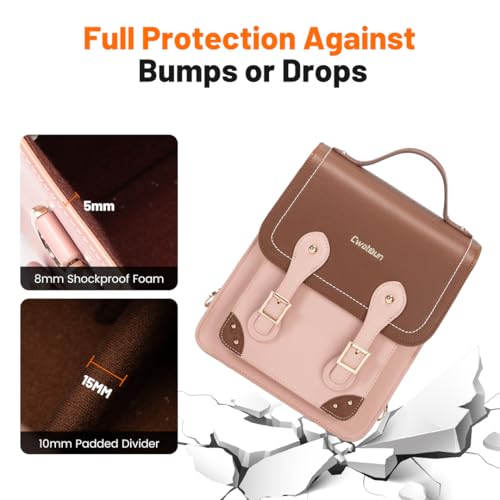 Bolso para cámara Cwatcun, estilo retro, impermeable, mochila ligera miniatura 6