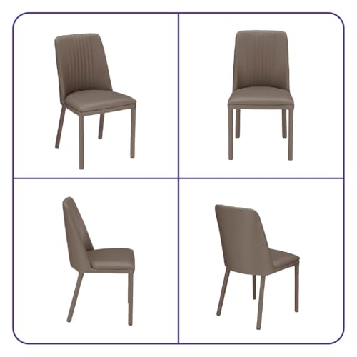 Image of Wakefit Taco Metal Dining Chair I Set of 2 I Leatherette Grey