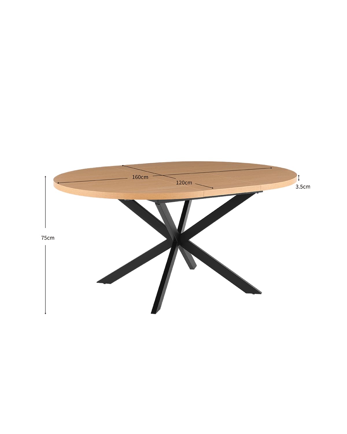 DEKIT GRUPO RIMOBEL Livan Home - Mesa de Comedor Redonda Extensible Elvia