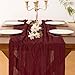 Socomi Burgundy Red Christmas Table Runner Cheesecloth Boho Rustic Gauze 120 inch 10FT Cheese Cloth Runner for Wedding Party Baby Shower Birthday Home Decor Holiday Decorations