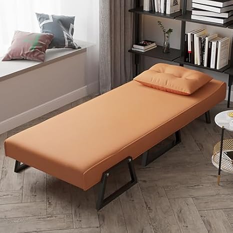 Convertible Sofa Chair Bed, 3-in-1 Adjustable Recliner with Padded Seat and Pillow, Folding Lounge Couch for Home Office and Guest Sleeper