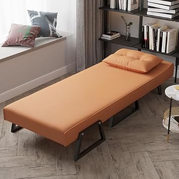 Convertible Sofa Chair Bed, 3-in-1 Adjustable Recliner with Padded Seat and Pillow, Folding Lounge Couch for Home Office and Guest Sleeper
