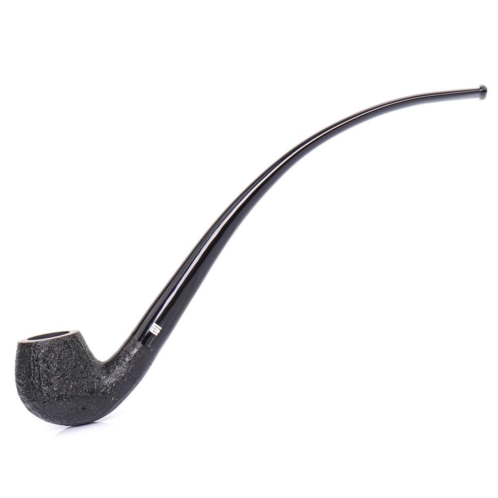 Heysong Churchwarden Lesepfeife, handgefertigt, 9 mm, HSAA0055, Schwarz