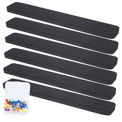 SHOWERORO 1set Self-Adhesive Bulletin Board Strips Felt Memo Display with Push for Home Office and Classroom Use