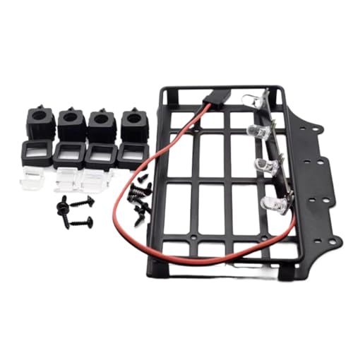 Luces para coche RC 1/12 y portaequipajes metálico de aventura