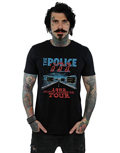 Absolute Cult The Police Men's North American Tour V2 T-Shirt Black XXX-Large