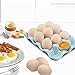 Flexzion Ceramic 12 Cups Egg Tray - Whole Dozen Porcelain Egg Holder Container Keeper Storage Organiser Decorative Serving Stand Serveware for Refrigerator Fridge Countertop Display Kitchen