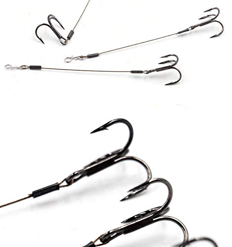 FISHIN ADDICT Stinger trailer coated wire trace 25lb 75mm #4 treble quick link for softbait