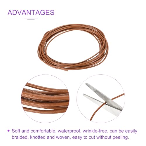 Cordón de cuero de 2mm maleable para evitar nudos difíciles en pulseras y colgantes 5
