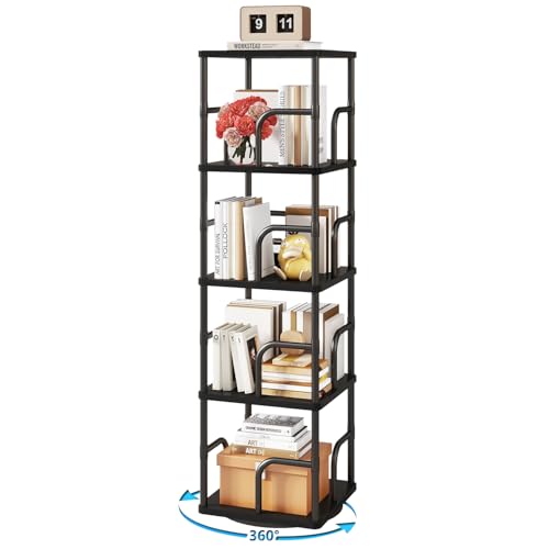 IBUYKE Bibliothèques Rotative à 5 Niveaux,Bibliothèque Enfant,Étagère Pivotante Verticale à...