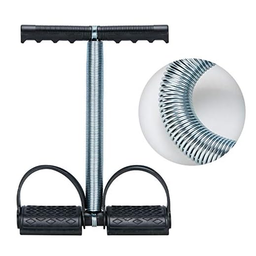 COVVY Elastic Sit Up Pull Rope Pedal Resistance Band Powerful Spring Drawstring Tummy Trimmer Equipment Portable Home Gym with Elastic Bodybuilding Fitness Slimming Training Exercise Bands (Black)