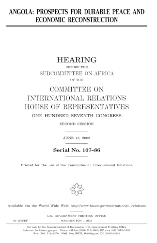 Angola, prospects for durable peace and economic reconstruction
