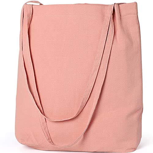 Tote Bag for Women, WantGor Large Cotton Canvas Shoulder Bag Hobo Handbags Casual Work Shopping Bags (Pink)