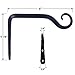Gray Bunny 2 Pack Outdoor Plant Hanger Hook, 6” Hand Forged Straight Iron Wall Hooks for Bird Feeders, Lanterns, Wind Chimes, Patio Decor - Black