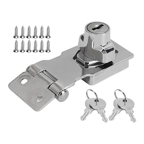 Image of Keyed Hasp Locks 2 Packs 2.5in Knob Keyed Locking, Sturdy Zinc Alloy Keyed Locking Hasp for Cabinet Small Door Drawers Mailbox, Knob Keyed Locking Hasp