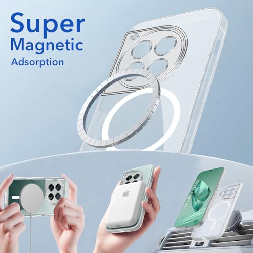 Image of Jkobi Lifetime Anti-Yellow MagSafe Compatible Clear Back Cover Case for OnePlus 12 5G (Sleek Hard Crystal | Shockproof and Camera Protection)