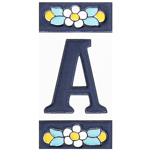 Merola Tile Sevillano Flora Address Letters A 2-1/8