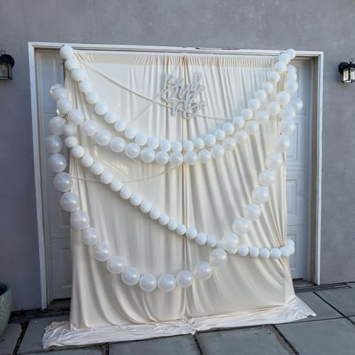 Image of White Link Balloons,120Pcs 6Inch Pearl White Latex Linking Balloons for Birthday Baby Shower Wedding Anniversary Party Decorations