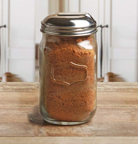 image for Circleware Yorkshire Mason Sugar Jar Glass Canister with Metal Lid, Ho