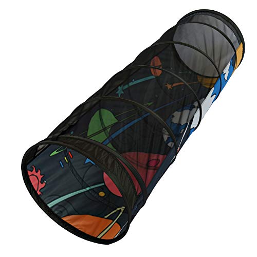 NARMAY® Tunnel Pliable pour Enfants, pour Jeu en intérieur/extérieur, 48 (diamètre) x 148 cm, Motif Voyage dans l’Espace Cover
