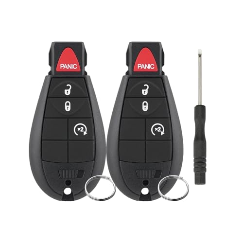 2 x Keyless Entry System Car Remote Keys for Grand Caravan Journey Durango Ram Town and Country Semi-Smart Key 433MHZ M3N5WY783X IYZ-C01C Key Ring and Screwdriver