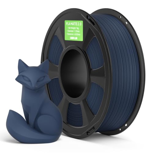 Image of Matte PLA 2.0 Filament 1.75mm, 3D Printer Filament Dimensional Accuracy + /- 0.02mm, No Clogging, Smooth Texture, 1KG Navy Blue