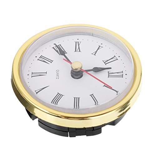 Emivery Classic Clock Movement 2-1/2 (65Mm) Round Roman Numeral Quartz Clock Insert With Gold Trim Home Decor #TOP3
