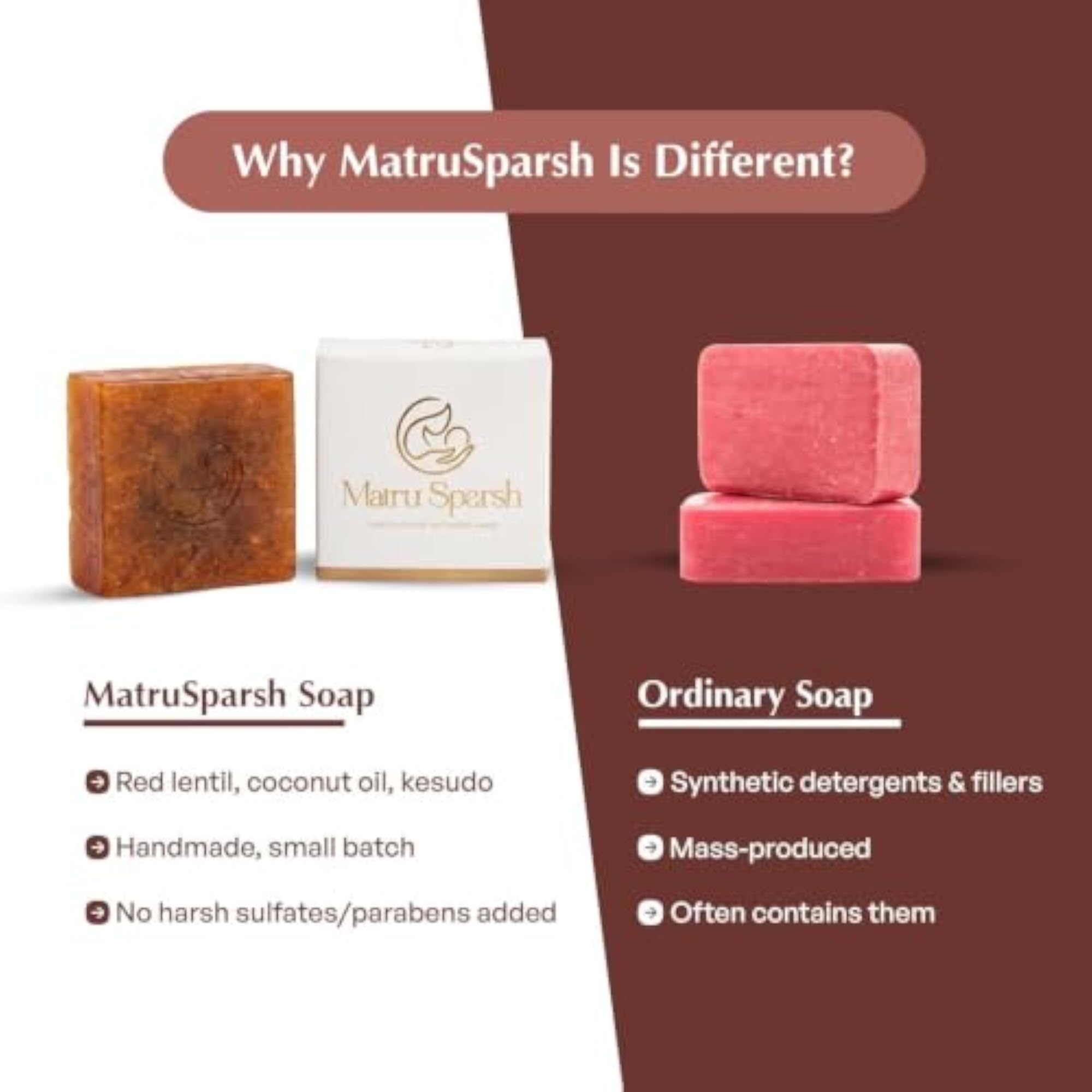 Red Lentil Masoor Handmade Soap Pack of 3