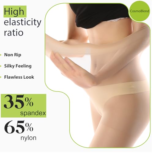 Image of 2PCS Women's Sheer Tights, 15D ultra-thin Rip Resistant Pantyhose Nude /black Indestructible stockings