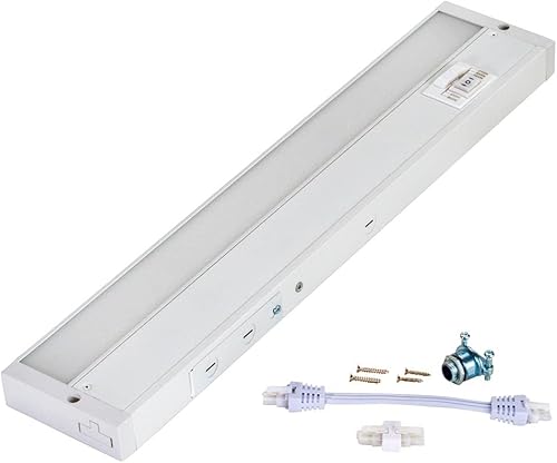 wirenco Luz LED para debajo del gabinete CCT seleccionable de 18 pulgadas de longitud, color blanco
