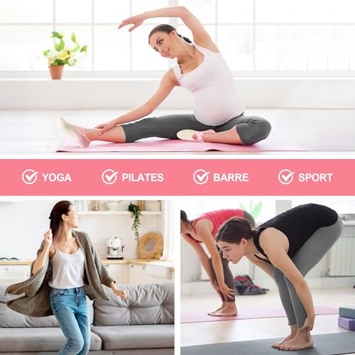 Image of Women's Grip Socks with Straps - 3 Pairs Non Slip Socks for Pilates, Yoga, Ballet & Barre Dance