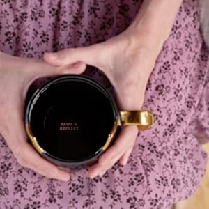 Pinky up chloe black cat ceramic coffee mugs hot tea cups cute travel mug latte cup drinking glasses for chocolate milk cocktails mocktails home kitchen 12 oz set of 1  urban country home decor