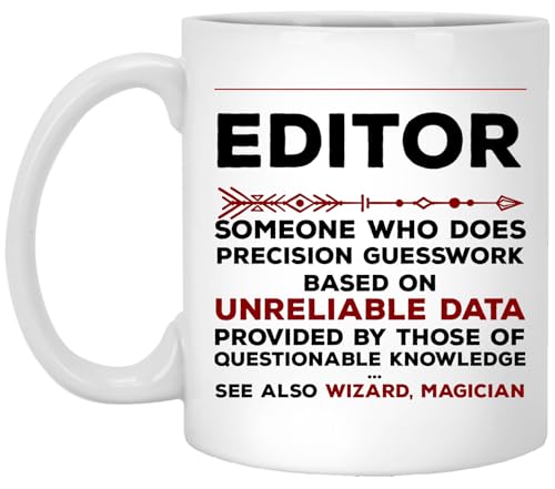Ceramic Coffee Mug, 11 oz, White, Microwave Safe, Editor Funny Definition Design, Novelty Office Mug for Coworkers